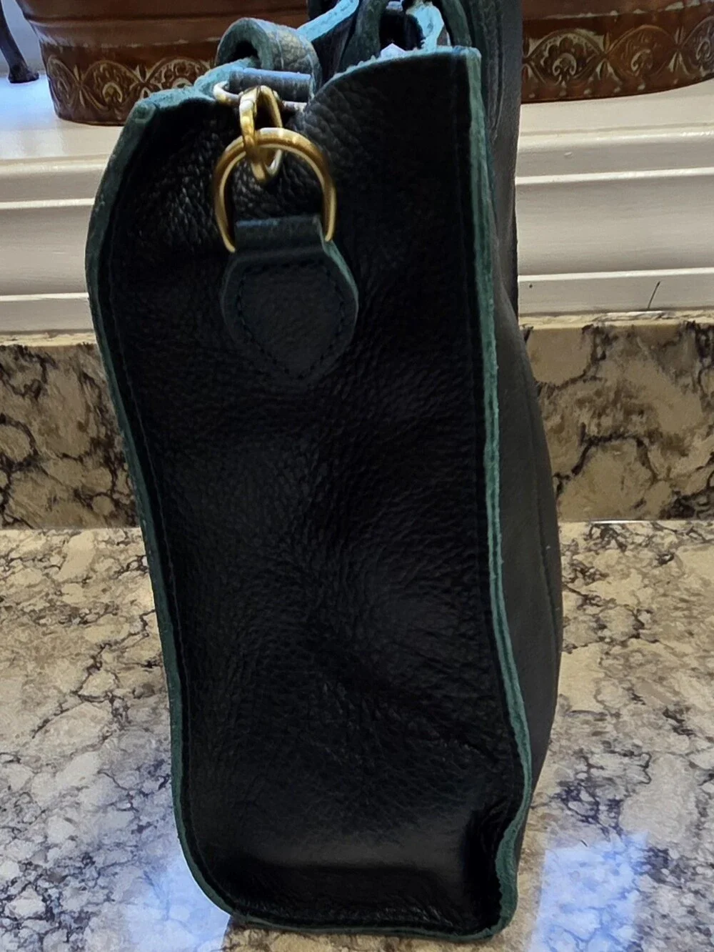 Portland Leather Lagoon NS Lola Crossbody Tote - Picture 4 of 6